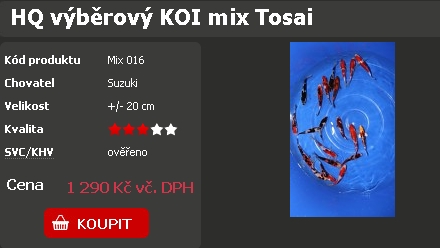 Označení kvality KOI u Aquatica KOi Centra Označení kvality KOI u Aquatica KOi Centra